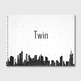 Альбом для рисования с принтом Twin cities в Тюмени, 100% бумага
 | матовая бумага, плотность 200 мг. | Тематика изображения на принте: cities | city | город | звездное небо | звезды