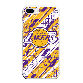 Чехол для iPhone 7Plus/8 Plus матовый с принтом LAKERS | ЛЕЙКЕРС в Тюмени, Силикон | Область печати: задняя сторона чехла, без боковых панелей | 