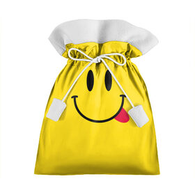 Подарочный 3D мешок с принтом Смайлик в Тюмени, 100% полиэстер | Размер: 29*39 см | cheerful | emoticon | icon | joy | smile | tongue | веселый | значок | радость | смайлик | улыбка | язык