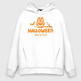 Мужское худи Oversize хлопок с принтом Halloween в Тюмени, френч-терри — 70% хлопок, 30% полиэстер. Мягкий теплый начес внутри —100% хлопок | боковые карманы, эластичные манжеты и нижняя кромка, капюшон на магнитной кнопке | Тематика изображения на принте: 31 октября | halloween | halowen | ведьма | день всех святых | джек | костюм | кровь | лого | монстр | надпись | праздник | приведение | призрак | светильник | символ | страшная | тыква | ужасы | хеллоуин | хеллуин