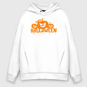 Мужское худи Oversize хлопок с принтом Halloween в Тюмени, френч-терри — 70% хлопок, 30% полиэстер. Мягкий теплый начес внутри —100% хлопок | боковые карманы, эластичные манжеты и нижняя кромка, капюшон на магнитной кнопке | Тематика изображения на принте: 31 октября | halloween | halowen | ведьма | день всех святых | джек | костюм | кровь | лого | монстр | надпись | праздник | приведение | призрак | светильник | символ | страшная | тыква | ужасы | хеллоуин | хеллуин