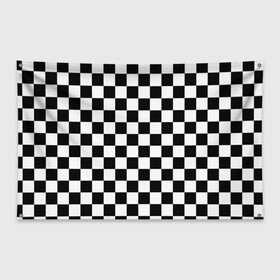 Флаг-баннер с принтом Шахматка в Тюмени, 100% полиэстер | размер 67 х 109 см, плотность ткани — 95 г/м2; по краям флага есть четыре люверса для крепления | Тематика изображения на принте: абстракция | в клетку | игра | клетка | клеточка | тренд | черно белая | черно белая клетка | шахматка | шахматная клетка | шахматы