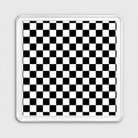 Магнит 55*55 с принтом Шахматка в Тюмени, Пластик | Размер: 65*65 мм; Размер печати: 55*55 мм | Тематика изображения на принте: абстракция | в клетку | игра | клетка | клеточка | тренд | черно белая | черно белая клетка | шахматка | шахматная клетка | шахматы