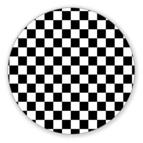 Коврик для мышки круглый с принтом Шахматка в Тюмени, резина и полиэстер | круглая форма, изображение наносится на всю лицевую часть | абстракция | в клетку | игра | клетка | клеточка | тренд | черно белая | черно белая клетка | шахматка | шахматная клетка | шахматы
