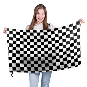 Флаг 3D с принтом Шахматка в Тюмени, 100% полиэстер | плотность ткани — 95 г/м2, размер — 67 х 109 см. Принт наносится с одной стороны | абстракция | в клетку | игра | клетка | клеточка | тренд | черно белая | черно белая клетка | шахматка | шахматная клетка | шахматы