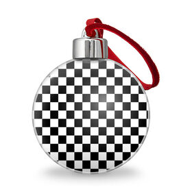 Ёлочный шар с принтом Шахматка в Тюмени, Пластик | Диаметр: 77 мм | абстракция | в клетку | игра | клетка | клеточка | тренд | черно белая | черно белая клетка | шахматка | шахматная клетка | шахматы