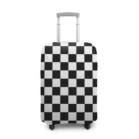 Чехол для чемодана 3D с принтом Шахматка в Тюмени, 86% полиэфир, 14% спандекс | двустороннее нанесение принта, прорези для ручек и колес | абстракция | в клетку | игра | клетка | клеточка | тренд | черно белая | черно белая клетка | шахматка | шахматная клетка | шахматы