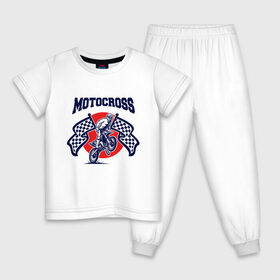 Детская пижама хлопок с принтом MOTOCROSS в Тюмени, 100% хлопок |  брюки и футболка прямого кроя, без карманов, на брюках мягкая резинка на поясе и по низу штанин
 | 