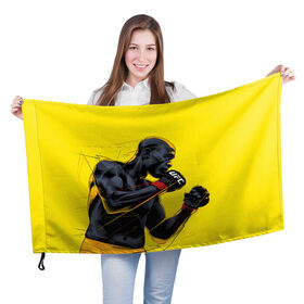 Флаг 3D с принтом Андерсон Сильва/Andreas Silva. в Тюмени, 100% полиэстер | плотность ткани — 95 г/м2, размер — 67 х 109 см. Принт наносится с одной стороны | 