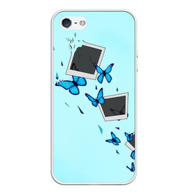 Чехол для iPhone 5/5S матовый с принтом Live Is Strange в Тюмени, Силикон | Область печати: задняя сторона чехла, без боковых панелей | бабочки | градиент | осколки | полароид