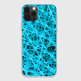 Чехол для iPhone 12 Pro Max с принтом GARDSER в Тюмени, Силикон |  | abstraction | acidic | blue | lines | mesh | shapes | surface | texture | абстракция | кислотный | линии | поверхность | сетка | текстура | формы