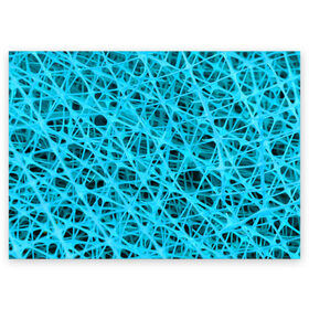 Поздравительная открытка с принтом GARD$ER в Тюмени, 100% бумага | плотность бумаги 280 г/м2, матовая, на обратной стороне линовка и место для марки
 | abstraction | acidic | blue | lines | mesh | shapes | surface | texture | абстракция | кислотный | линии | поверхность | сетка | текстура | формы