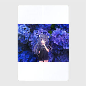 Магнитный плакат 2Х3 с принтом Неко в Тюмени, Полимерный материал с магнитным слоем | 6 деталей размером 9*9 см | flowers | neko | nekomimi | tyan | кошка | кошкодевочка | мими | неко | тян | ушки | фиолетовый | цветы