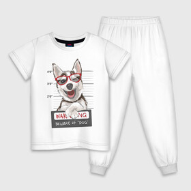 Детская пижама хлопок с принтом МИЛЫЙ ХАСКИ в Тюмени, 100% хлопок |  брюки и футболка прямого кроя, без карманов, на брюках мягкая резинка на поясе и по низу штанин
 | Тематика изображения на принте: dog | husky | добрый | милый | пес | песик | собака | собчака | хакси