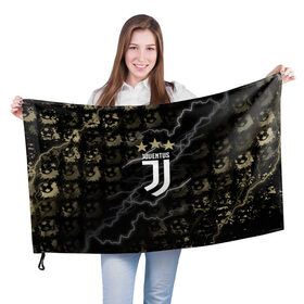Флаг 3D с принтом JUVENTUS. в Тюмени, 100% полиэстер | плотность ткани — 95 г/м2, размер — 67 х 109 см. Принт наносится с одной стороны | cr7 | juve | juventus | ronaldo | роналдо | ювентус