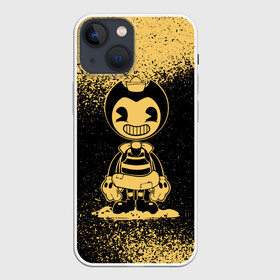 Чехол для iPhone 13 mini с принтом Bendy And The Ink Machine в Тюмени,  |  | bendy | bendy and the ink machine | бенди | бени | бенни | бэнди | детская | детям | игра | капли | компьютерная игра | краска | машина | подтеки | ужастик | чернила | чернильная