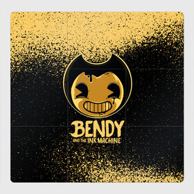 Магнитный плакат 3Х3 с принтом Bendy And The Ink Machine в Тюмени, Полимерный материал с магнитным слоем | 9 деталей размером 9*9 см | bendy | bendy and the ink machine | бенди | бени | бенни | бэнди | детская | детям | игра | капли | компьютерная игра | краска | машина | подтеки | ужастик | чернила | чернильная