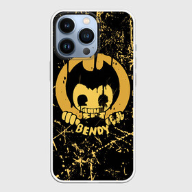 Чехол для iPhone 13 Pro с принтом Bendy And The Ink Machine в Тюмени,  |  | Тематика изображения на принте: bendy | bendy and the ink machine | бенди | бени | бенни | бэнди | детская | детям | игра | капли | компьютерная игра | краска | машина | подтеки | ужастик | чернила | чернильная