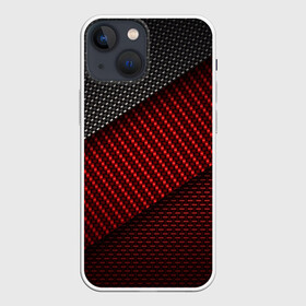 Чехол для iPhone 13 mini с принтом CARBON STYLE в Тюмени,  |  | Тематика изображения на принте: carbon | абстракция | иллюстрация | карбон | красный | линии | металл | полосы | популярные | современный | стиль | текстура | технология | узор | фон