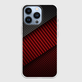 Чехол для iPhone 13 Pro с принтом CARBON STYLE в Тюмени,  |  | Тематика изображения на принте: carbon | абстракция | иллюстрация | карбон | красный | линии | металл | полосы | популярные | современный | стиль | текстура | технология | узор | фон