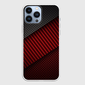 Чехол для iPhone 13 Pro Max с принтом CARBON STYLE в Тюмени,  |  | Тематика изображения на принте: carbon | абстракция | иллюстрация | карбон | красный | линии | металл | полосы | популярные | современный | стиль | текстура | технология | узор | фон