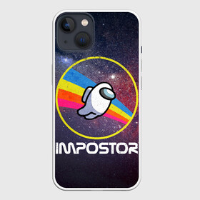 Чехол для iPhone 13 с принтом NASA Impostor в Тюмени,  |  | Тематика изображения на принте: art | game | impostor | parody | retro | shh | sus | there is 1 | there is impostor among us | vintage | арт | винтаж | игра | иллюстрация | кнопка | мем | мемы | наса | пародия | подозрительный | предатель среди нас | разноцветные космонавты |