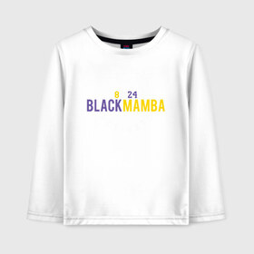 Детский лонгслив хлопок с принтом Black Mamba в Тюмени, 100% хлопок | круглый вырез горловины, полуприлегающий силуэт, длина до линии бедер | 23 | anthony davis | basketball | bryant | game | james | kobe | lebron | los angeles | nba | sport | баскетбол | брайант | бровь | джеймс | калифорния | коби | король | леброн | лейкерс | лос анджелес | нба | спорт | тренер | чемпио