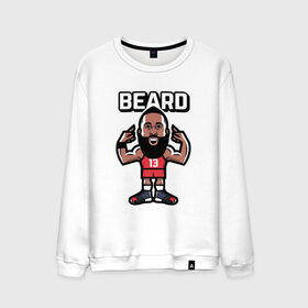 Мужской свитшот хлопок с принтом Harden - Beard в Тюмени, 100% хлопок |  | basketball | beard | game | harden | houston | james | nba | rockets | sport | баскетбол | борода | джеймс | нба | рокетс | спорт | тренер | харден | хьюстон | чемпион