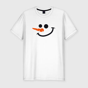 Мужская футболка хлопок Slim с принтом Снеговик в Тюмени, 92% хлопок, 8% лайкра | приталенный силуэт, круглый вырез ворота, длина до линии бедра, короткий рукав | 