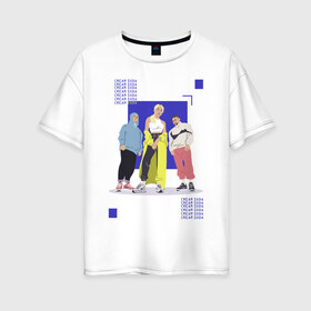 Женская футболка хлопок Oversize с принтом cream soda в Тюмени, 100% хлопок | свободный крой, круглый ворот, спущенный рукав, длина до линии бедер
 | cream soda | крем сода | музык | музыкальная группа | русская музыка