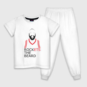 Детская пижама хлопок с принтом Rockets The Beard в Тюмени, 100% хлопок |  брюки и футболка прямого кроя, без карманов, на брюках мягкая резинка на поясе и по низу штанин
 | basketball | beard | game | harden | houston | james | nba | rockets | sport | баскетбол | борода | джеймс | нба | рокетс | спорт | тренер | харден | хьюстон | чемпион