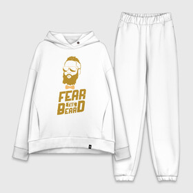 Женский костюм хлопок Oversize с принтом Fear The Beard в Тюмени,  |  | basketball | beard | game | harden | houston | james | nba | rockets | sport | баскетбол | борода | джеймс | нба | рокетс | спорт | тренер | харден | хьюстон | чемпион