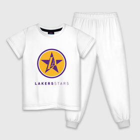 Детская пижама хлопок с принтом Lakers Stars в Тюмени, 100% хлопок |  брюки и футболка прямого кроя, без карманов, на брюках мягкая резинка на поясе и по низу штанин
 | Тематика изображения на принте: 23 | anthony davis | basketball | bryant | game | james | kobe | lebron | los angeles | nba | sport | баскетбол | брайант | бровь | джеймс | калифорния | коби | король | леброн | лейкерс | лос анджелес | нба | спорт | тренер | чемпио
