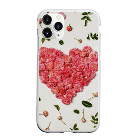 Чехол для iPhone 11 Pro Max матовый с принтом Сердце из роз в Тюмени, Силикон |  | бутон роз | лепестки роз | роза | розы | сердце | сердце из роз | цветы