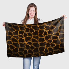 Флаг 3D с принтом Леопард в Тюмени, 100% полиэстер | плотность ткани — 95 г/м2, размер — 67 х 109 см. Принт наносится с одной стороны | леопард | леопардовые пятна | пятна леопарда