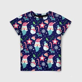 Детская футболка 3D с принтом Новый год в Тюмени, 100% гипоаллергенный полиэфир | прямой крой, круглый вырез горловины, длина до линии бедер, чуть спущенное плечо, ткань немного тянется | Тематика изображения на принте: 2020 | family look | merry christmas | new year | год крысы | зима | новый год | праздник | рождество | фэмили лук