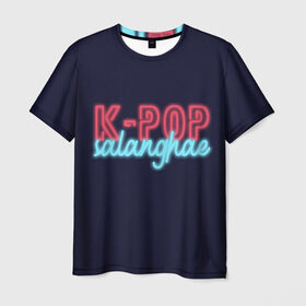 Мужская футболка 3D с принтом LOVE K-POP в Тюмени, 100% полиэфир | прямой крой, круглый вырез горловины, длина до линии бедер | idol | k pop | korea | music | neon | pop | айдол | к поп | кейпоп | корея | неон | поп