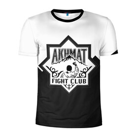 Мужская футболка 3D спортивная с принтом Akhmat Fight Club в Тюмени, 100% полиэстер с улучшенными характеристиками | приталенный силуэт, круглая горловина, широкие плечи, сужается к линии бедра | akhmat | fight club | wfca | ахмат | бойцовский клуб | смешанные единоборства