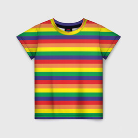 Детская футболка 3D с принтом Радуга  в Тюмени, 100% гипоаллергенный полиэфир | прямой крой, круглый вырез горловины, длина до линии бедер, чуть спущенное плечо, ткань немного тянется | много цветов | радуга | радужная | разноцветная | разноцветный | цвета радуги | цветная | цветной