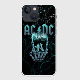 Чехол для iPhone 13 mini с принтом AC DC в Тюмени,  |  | Тематика изображения на принте: ac dc | ac dc лого | hell bell | hells bells | hich voltage | hich voltage ac dc | high voltage | jingle hells bells | rock | альбом backtracks | ас дс | логотип ac dc | рок | эйси диси