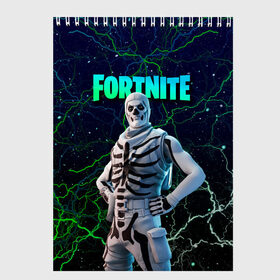 Скетчбук с принтом Fortnite Skull Trooper в Тюмени, 100% бумага
 | 48 листов, плотность листов — 100 г/м2, плотность картонной обложки — 250 г/м2. Листы скреплены сверху удобной пружинной спиралью | Тематика изображения на принте: chapter 2 | fortnite | fortnite 3 | fortnite skull | fortnite skull trooper | fortnitemare | halloween | skull trooper | лого фортнайт | сет skull trooper | скелет | скин скелет | фортнайт | фортнайт глава 2 | фортнайт скелет | хэллоуин | хэллоуин фортнай