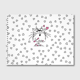 Альбом для рисования с принтом Любовь - Кот в Тюмени, 100% бумага
 | матовая бумага, плотность 200 мг. | Тематика изображения на принте: cat | love | котики | коты | кошки | любовь | сердце