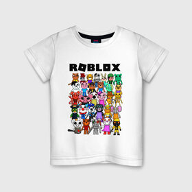 Детская футболка хлопок с принтом ROBLOX PIGGY в Тюмени, 100% хлопок | круглый вырез горловины, полуприлегающий силуэт, длина до линии бедер | Тематика изображения на принте: piggy | roblox | roblox games | roblox piggy | игра роблокс | пигги. | роблокс | роблокс пигги | робукс