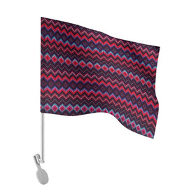 Флаг для автомобиля с принтом ОРНАМЕНТ в Тюмени, 100% полиэстер | Размер: 30*21 см | 3d | абстракция | брызги | геометрия | градиент | красивое | краски | много цветов | неон | орнамент | переливание | прикольное | смешанные цвета | флюиды