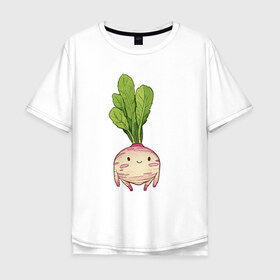 Мужская футболка хлопок Oversize с принтом Милая тыква в Тюмени, 100% хлопок | свободный крой, круглый ворот, “спинка” длиннее передней части | арт | мило | милый | овощ | рисунок | свежий овощ | свежий продукт | тыква