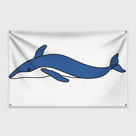 Флаг-баннер с принтом Кит в Тюмени, 100% полиэстер | размер 67 х 109 см, плотность ткани — 95 г/м2; по краям флага есть четыре люверса для крепления | вода | животное | кит | море | морской | синий