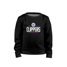 Детский свитшот хлопок с принтом Los Angeles Clippers в Тюмени, 100% хлопок | круглый вырез горловины, эластичные манжеты, пояс и воротник | angeles | clippers | los | nba | анджелес | баскетбол | клипперс | лос | нба