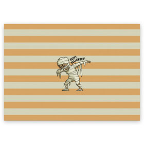 Поздравительная открытка с принтом Mummy DAB в Тюмени, 100% бумага | плотность бумаги 280 г/м2, матовая, на обратной стороне линовка и место для марки
 | dab | gesture | halloween | mummy | бинт | жест | мумия | хэллоуин
