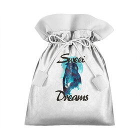 Подарочный 3D мешок с принтом Сова в Тюмени, 100% полиэстер | Размер: 29*39 см | sweet dreams | звезды | луна | ночная жизнь | ночь | сновидения | сны | сова | сон | спокойной ночи