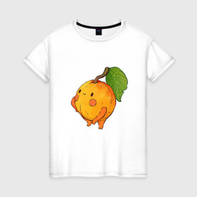 Женская футболка хлопок с принтом Спелый и сочный в Тюмени, 100% хлопок | прямой крой, круглый вырез горловины, длина до линии бедер, слегка спущенное плечо | абрикос | абрикосы | арт | мило | милота | персик | персики | рисунок | свежий продукт | свежий фрукт | фрукт